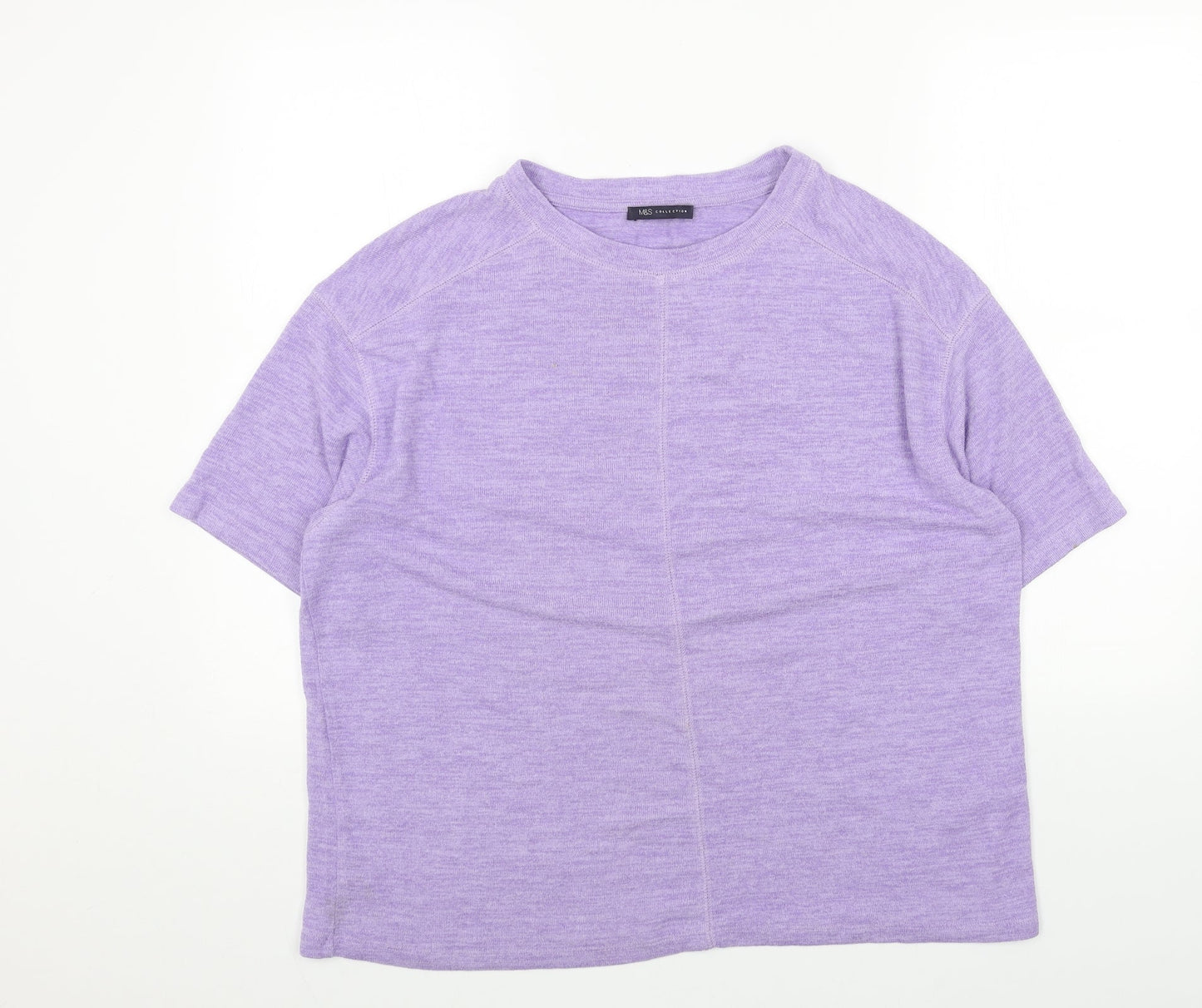 Marks and Spencer Womens Purple Round Neck Viscose Pullover Jumper Size 16