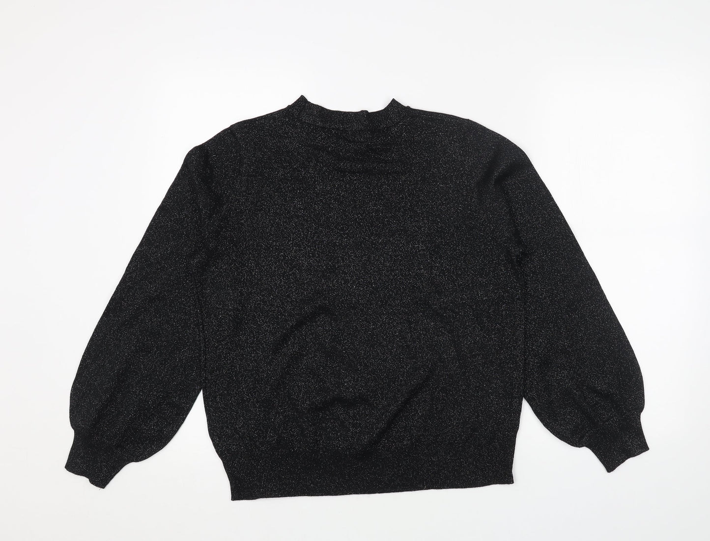 Marks and Spencer Womens Black Round Neck Acrylic Pullover Jumper Size M
