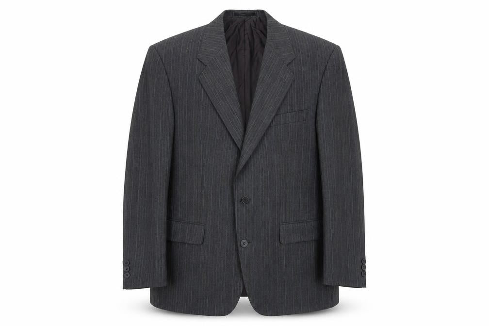 St Michaels Mens Grey Striped Wool Jacket Suit Jacket Size 40 Regular
