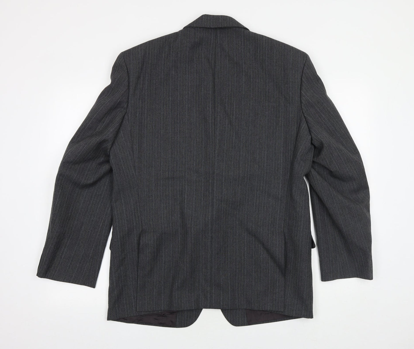 St Michaels Mens Grey Striped Wool Jacket Suit Jacket Size 40 Regular