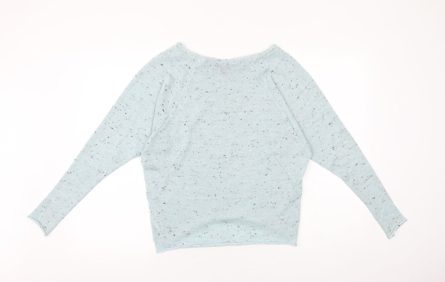 Topshop Womens Blue Round Neck Cotton Pullover Jumper Size 10