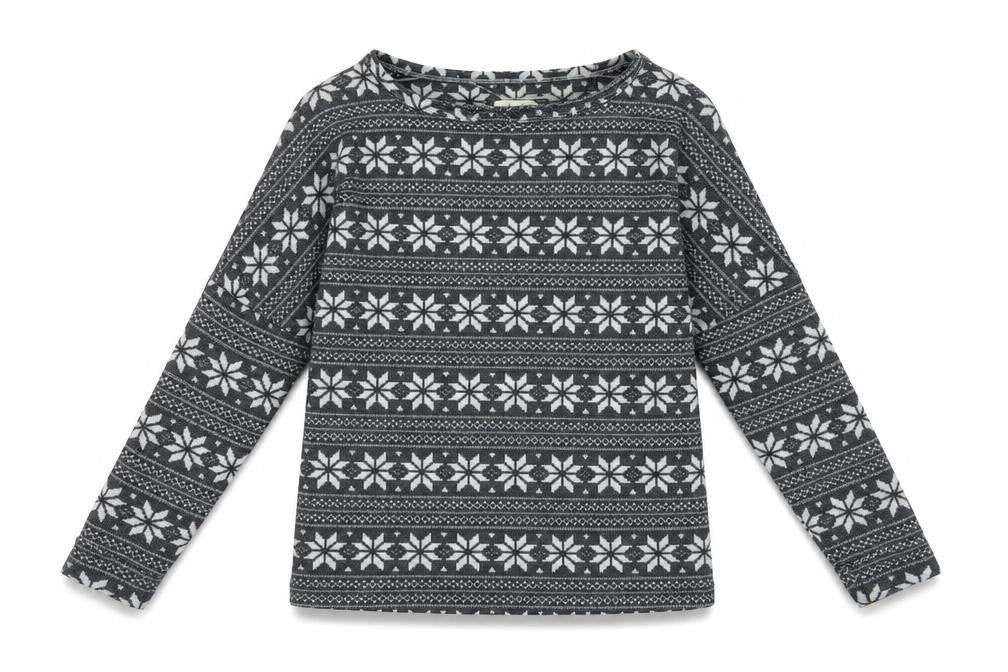 Primark Womens Grey Fair Isle Polyester Pullover Sweatshirt Size 10 Pullover - Loungewear