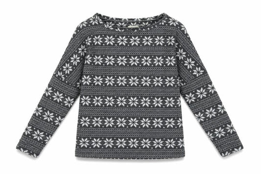 Primark Womens Grey Fair Isle Polyester Pullover Sweatshirt Size 10 Pullover - Loungewear