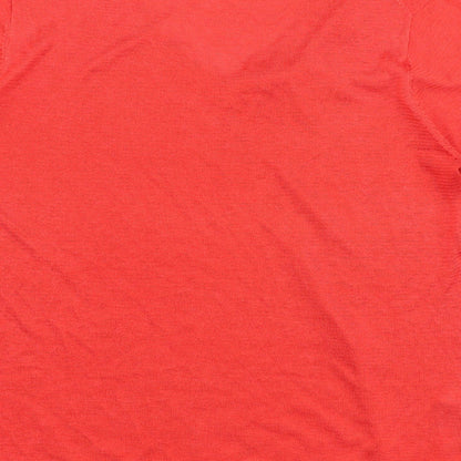 Mango Womens Red Polyester Basic Blouse Size XS V-Neck