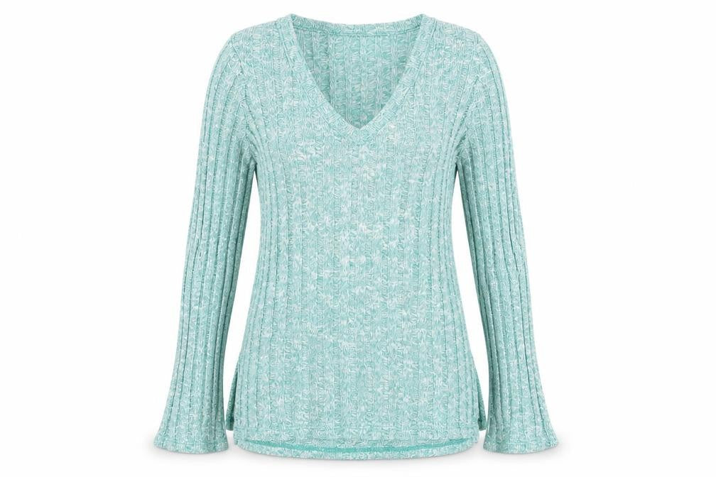 Topshop Womens Green V-Neck Acrylic Pullover Jumper Size 8