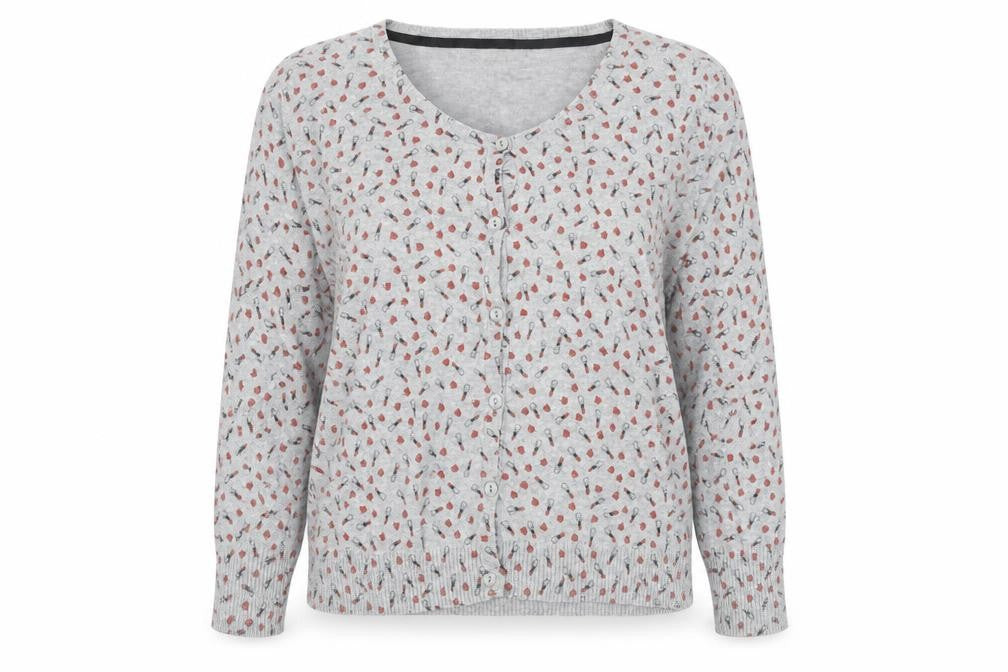 Springfield Womens Grey Scoop Neck Geometric Cotton Pullover Jumper Size 12