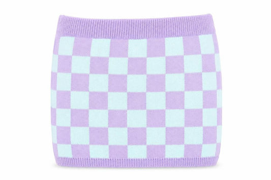 Collusion Womens Purple Check Acrylic Bandage Skirt Size 34 in