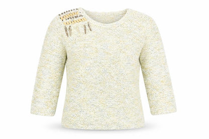 Frank Womens Saul Green Round Neck Cotton Pullover Jumper Size S