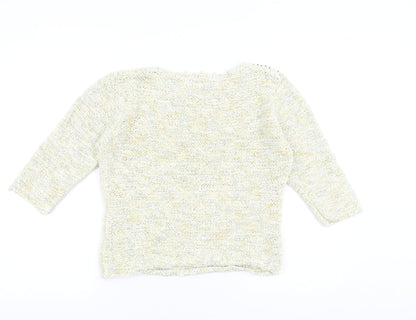 Frank Womens Saul Green Round Neck Cotton Pullover Jumper Size S