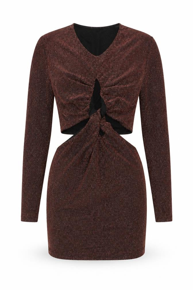 Bershka Womens Orange Viscose Bodycon Size XL Round Neck Pullover