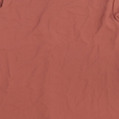 Jaqueline de Yong Womens Red Viscose Basic Button-Up Size 8 Round Neck