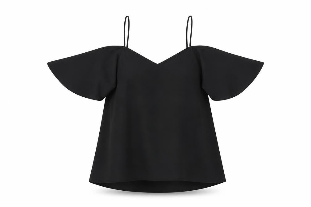 ASOS Womens Black Viscose Basic Blouse Size 8 Off the Shoulder