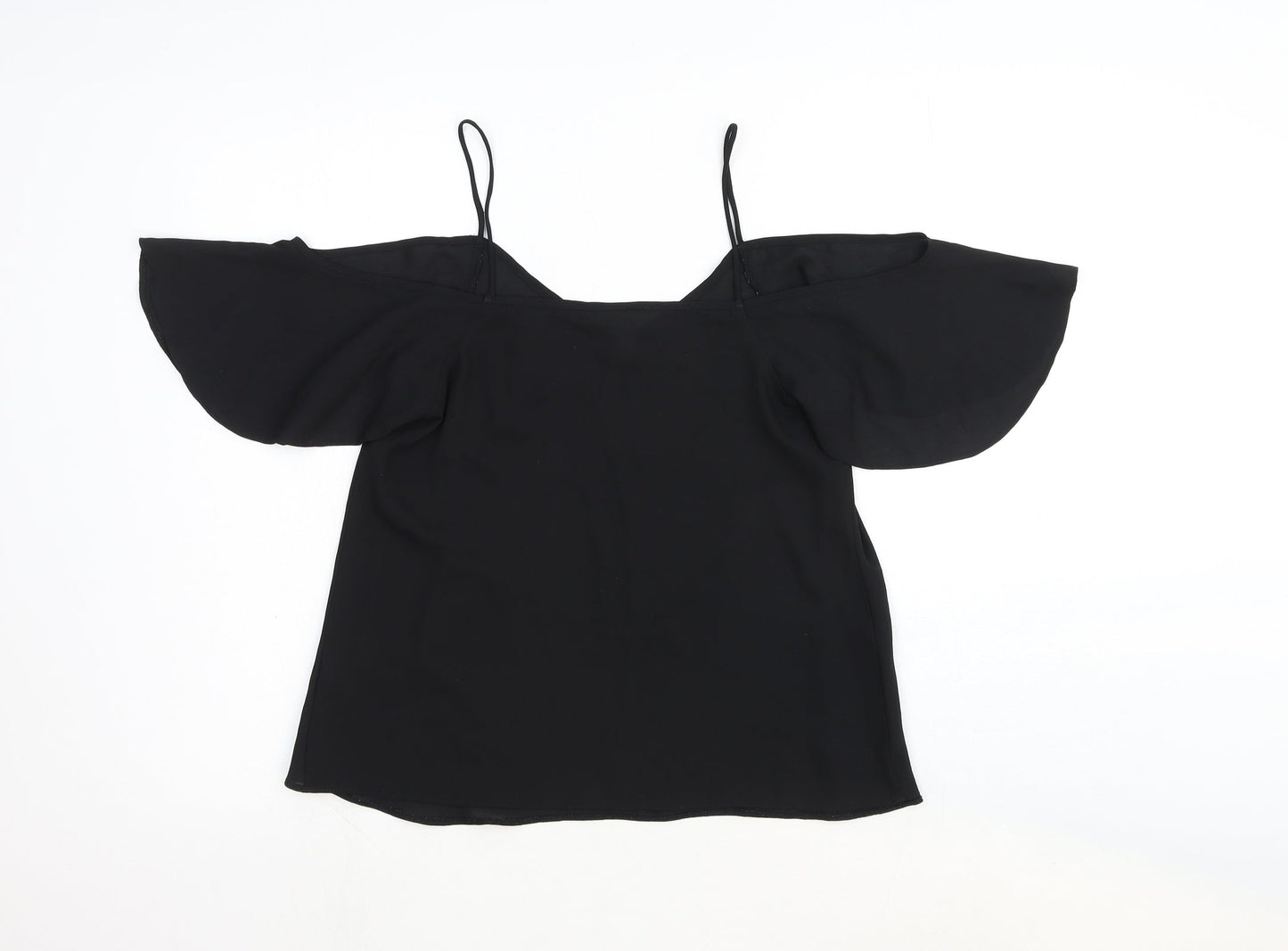 ASOS Womens Black Viscose Basic Blouse Size 8 Off the Shoulder