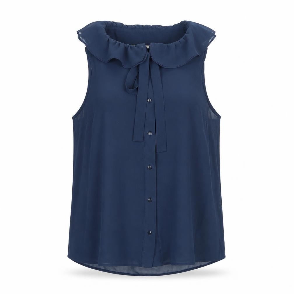 Pins & Needles Womens Blue Viscose Basic Button-Up Size S Collared