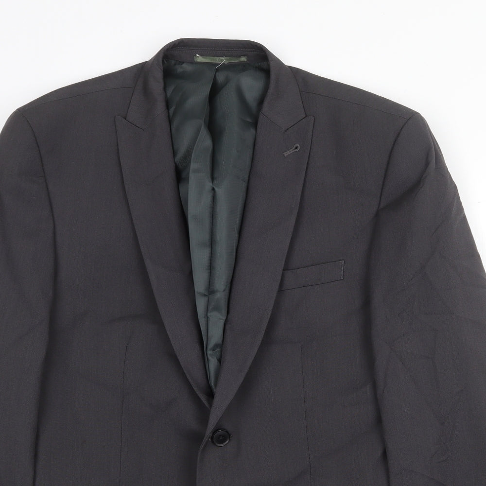 NEXT Mens Grey Polyester Jacket Suit Jacket Size 42 Regular