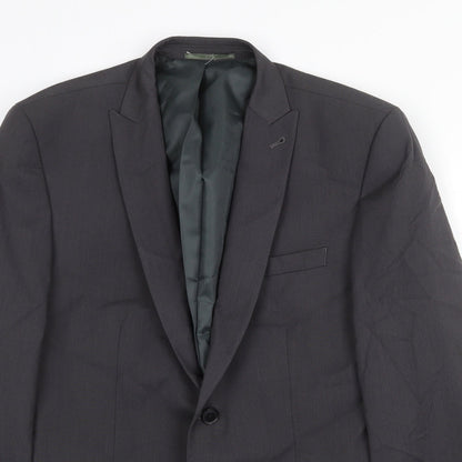 Next Mens Grey Polyester Jacket Suit Jacket Size 42 Regular