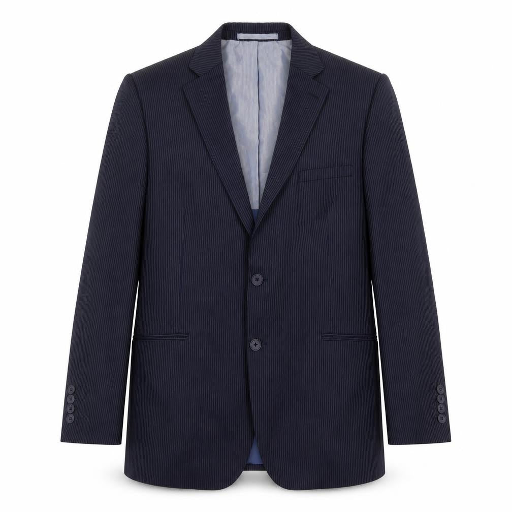 Marks & Spencer Mens Blue Striped Wool Jacket Suit Jacket Size 42 Regular