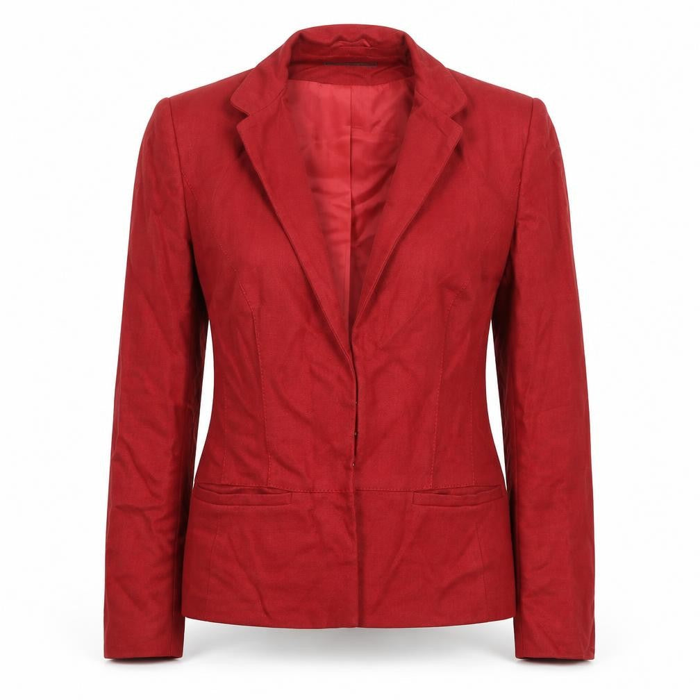 Principles Womens Red Viscose Jacket Blazer Size 12