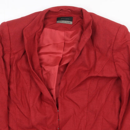 Principles Womens Red Viscose Jacket Blazer Size 12