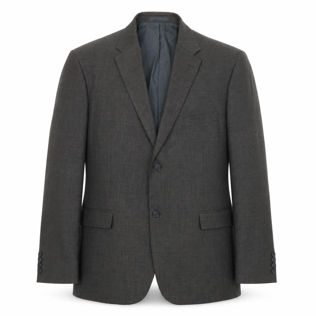 Preworn Mens Grey Polyester Jacket Suit Jacket Size 46 Regular