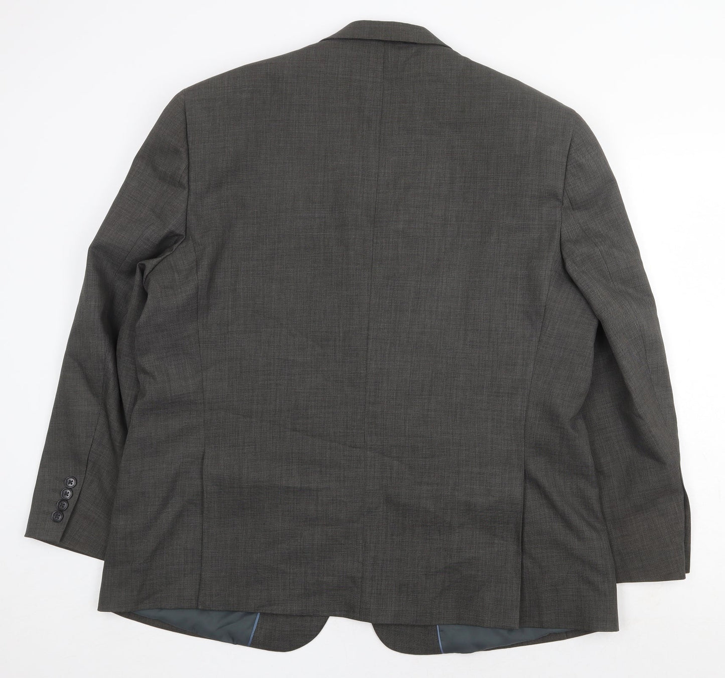 Preworn Mens Grey Polyester Jacket Suit Jacket Size 46 Regular