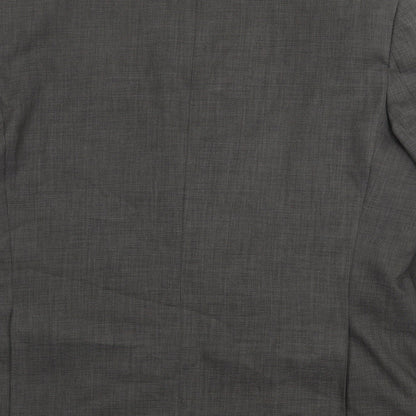 Preworn Mens Grey Polyester Jacket Suit Jacket Size 46 Regular