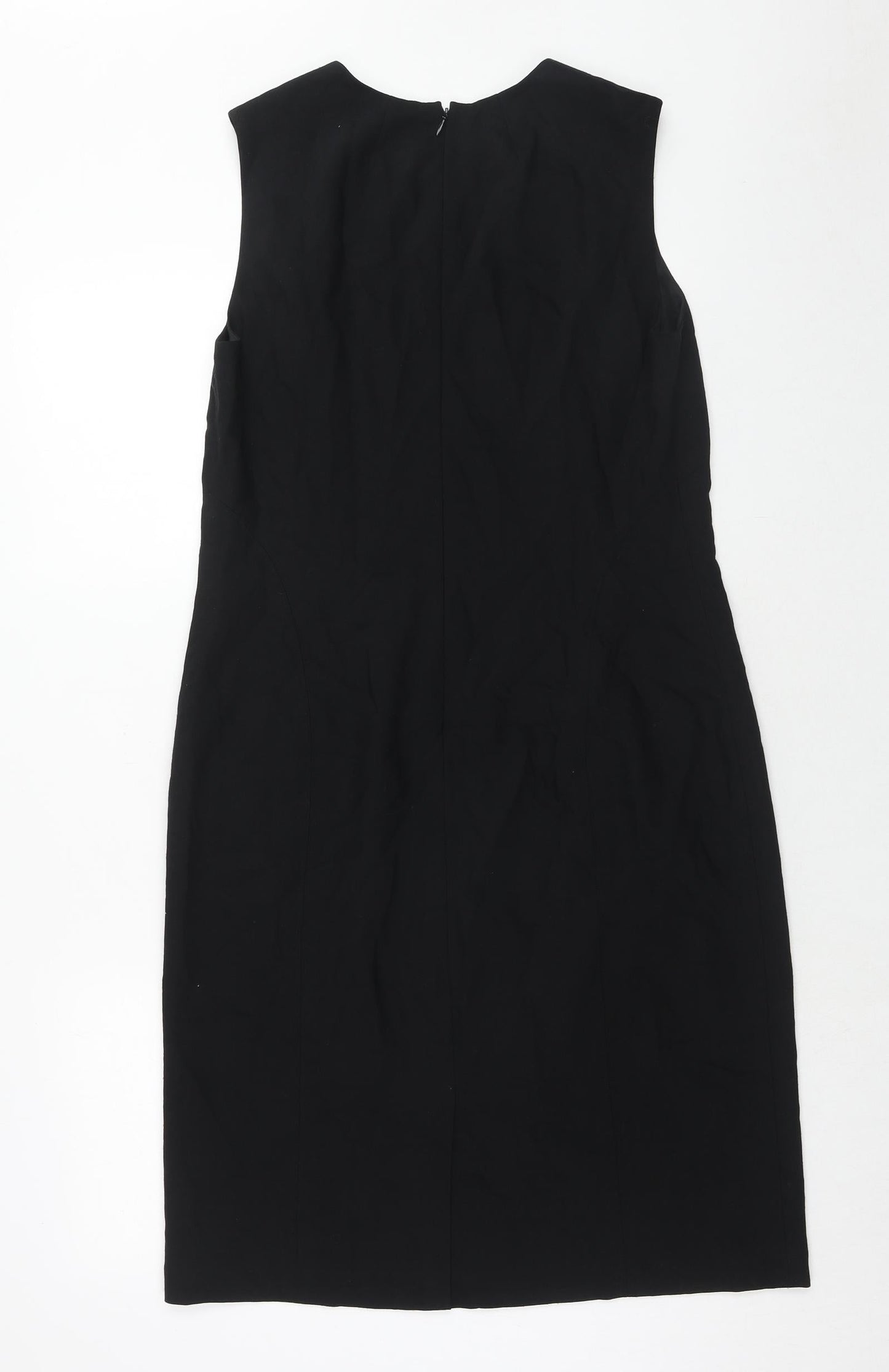 Talbots Womens Black Wool Ball Gown Size 10 Round Neck Zip