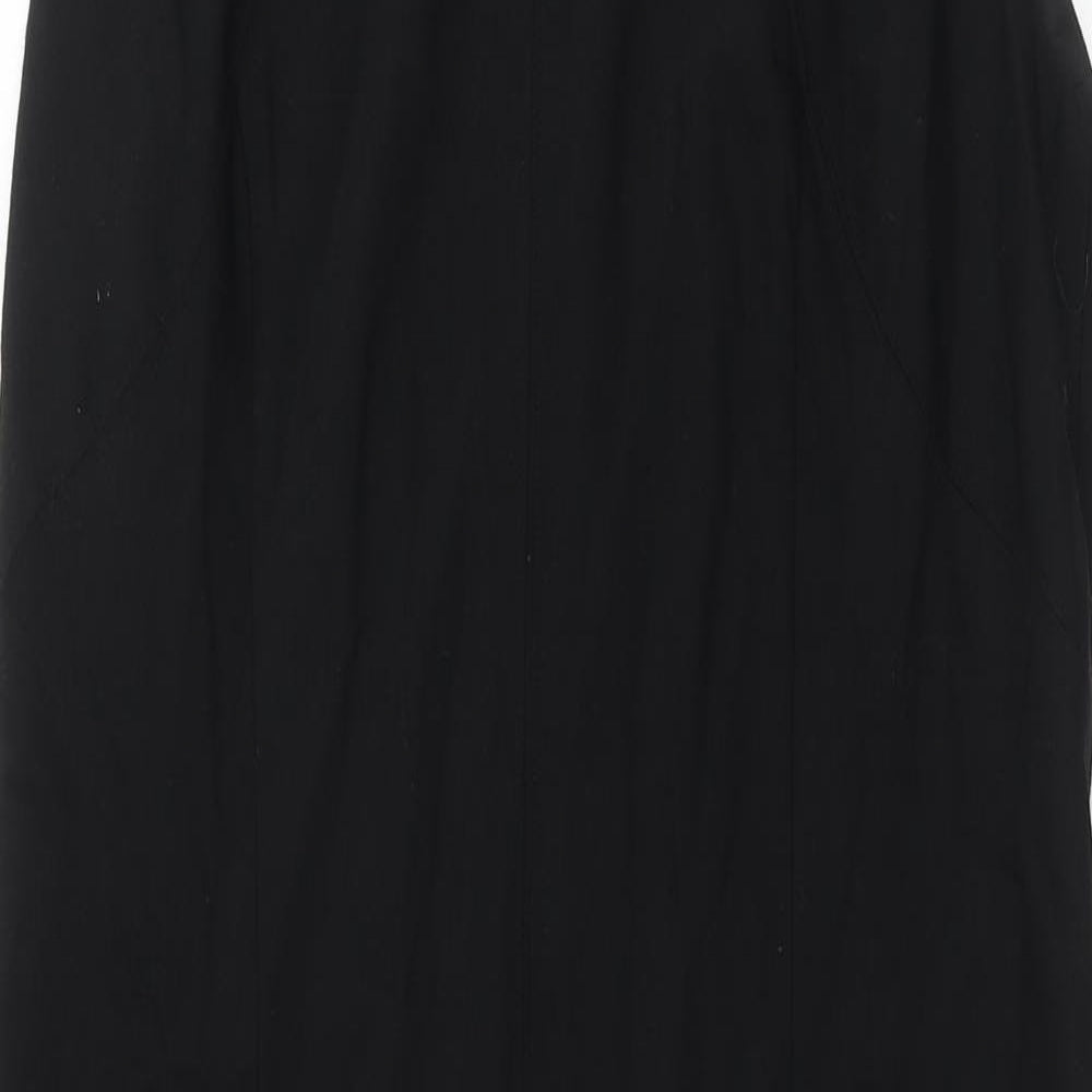 Talbots Womens Black Wool Ball Gown Size 10 Round Neck Zip