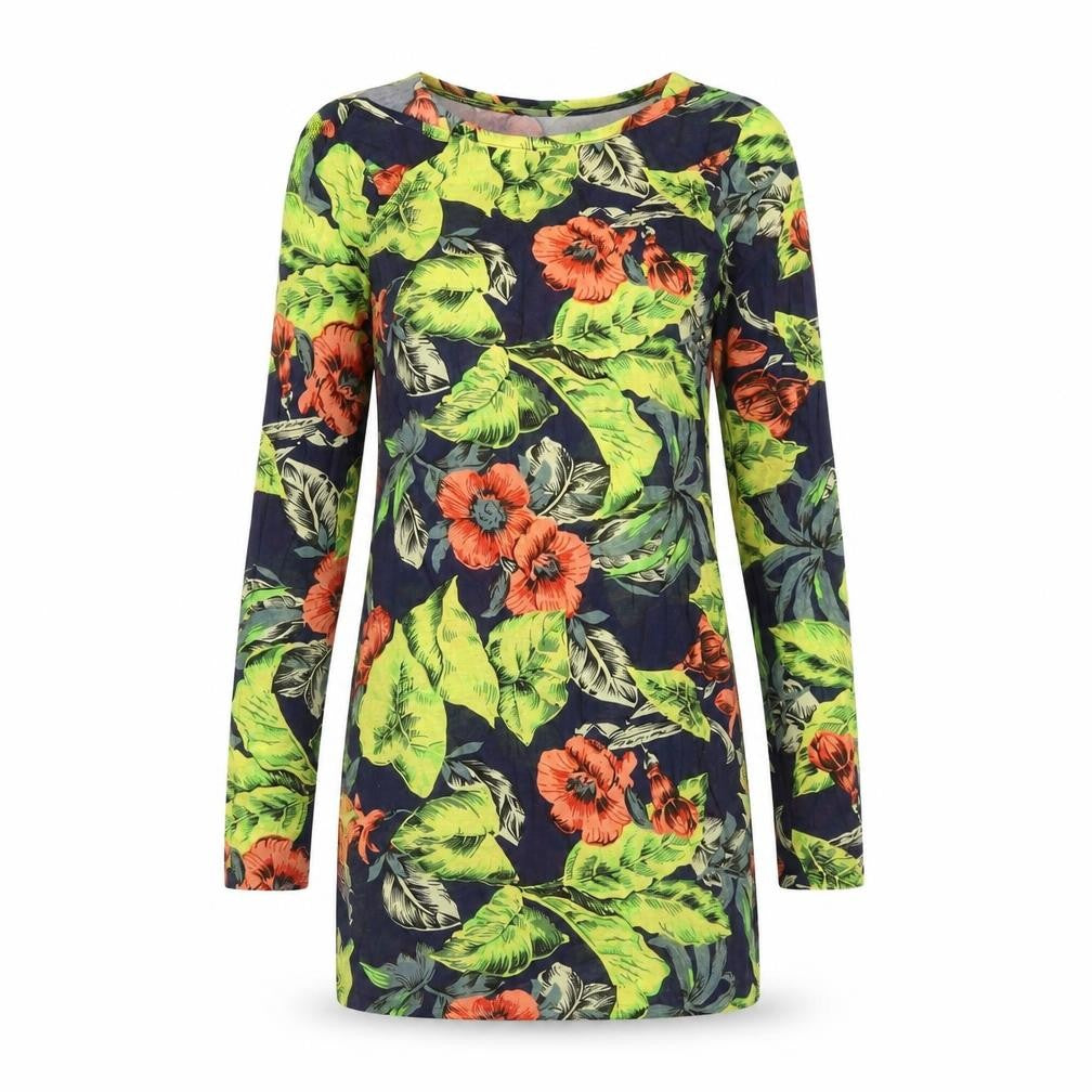 French Connection Womens Multicoloured Floral Cotton A-Line Size S Round Neck Pullover