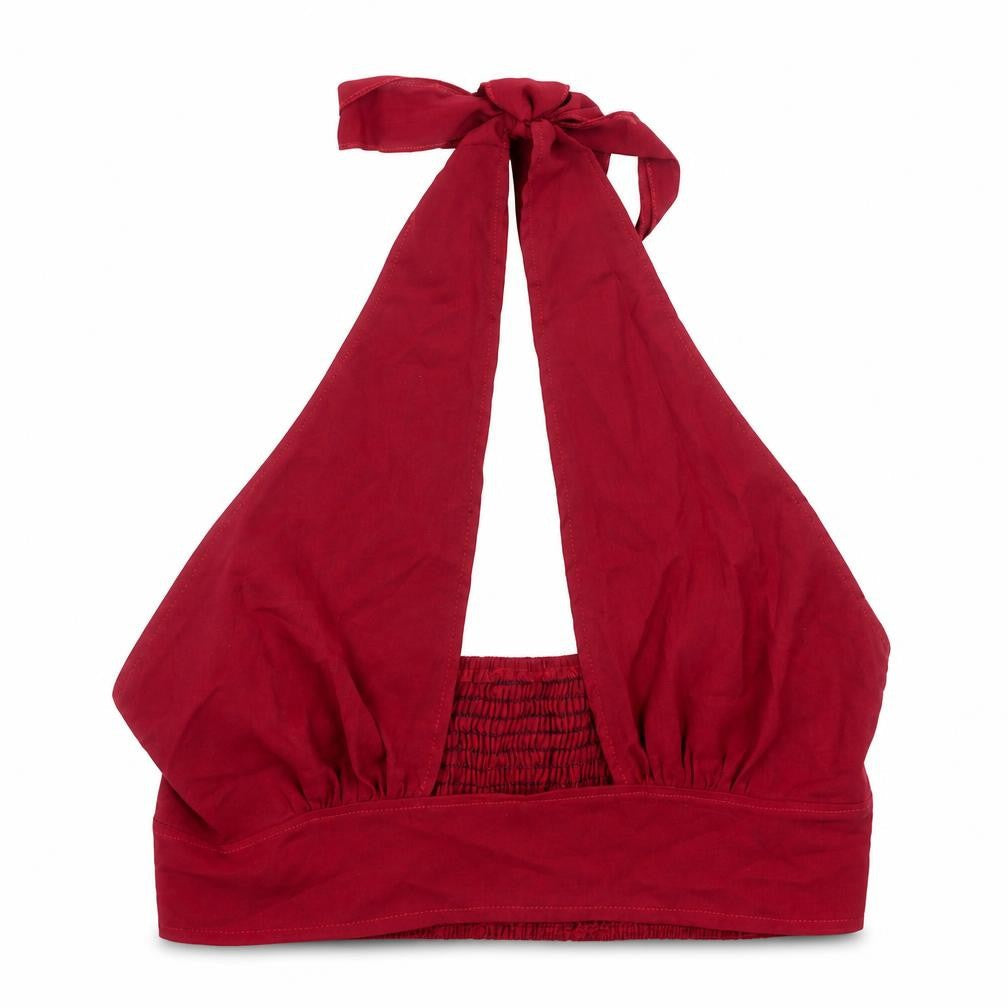 SheIn Womens Red Polyester Cropped Tank Size XS Halter