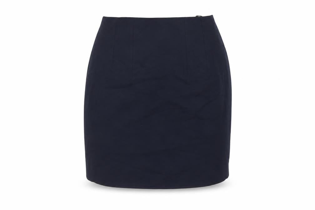 Marks & Spencer Womens Blue Polyester A-Line Skirt Size 10 Zip