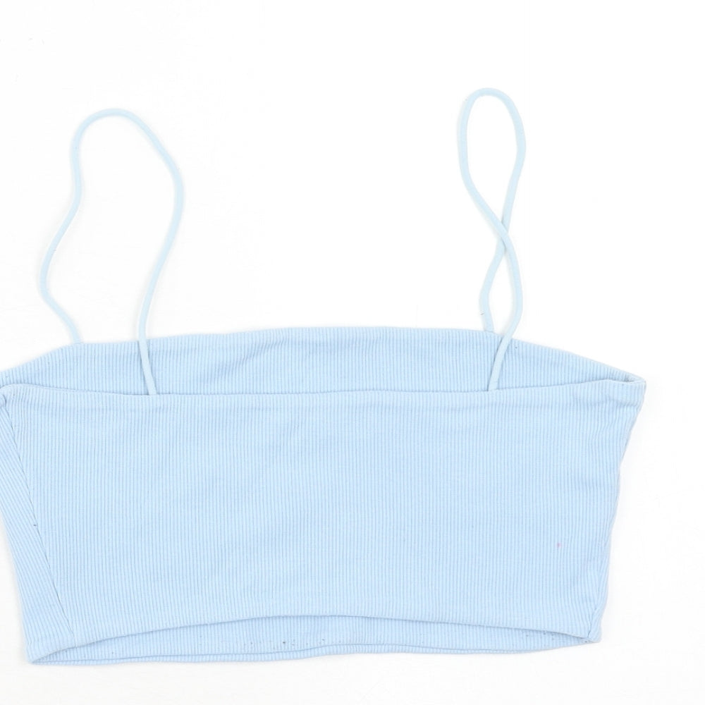 SheIn Womens Blue Polyester Cropped Tank Size S Square Neck