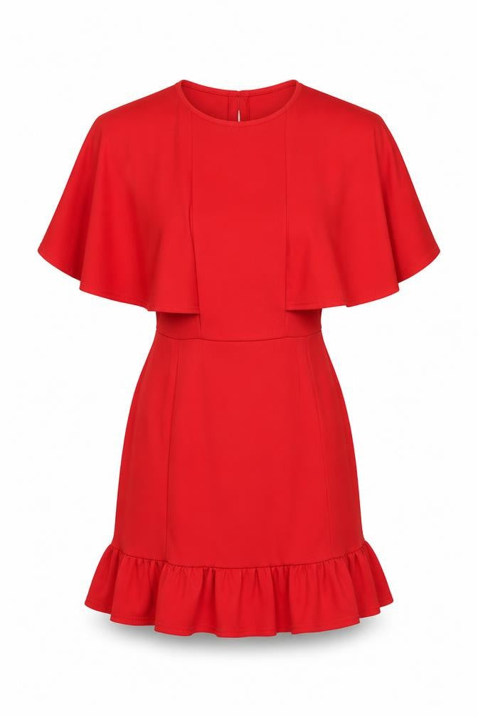Lasula Womens Red Polyester A-Line Size 8 Round Neck Pullover