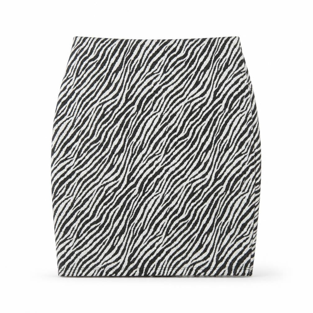 Dorothy Perkins Womens Black Animal Print Polyester Straight & Pencil Skirt Size 10 - Zebra Pattern