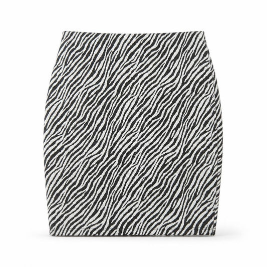 Dorothy Perkins Womens Black Animal Print Polyester Straight & Pencil Skirt Size 10 - Zebra Pattern