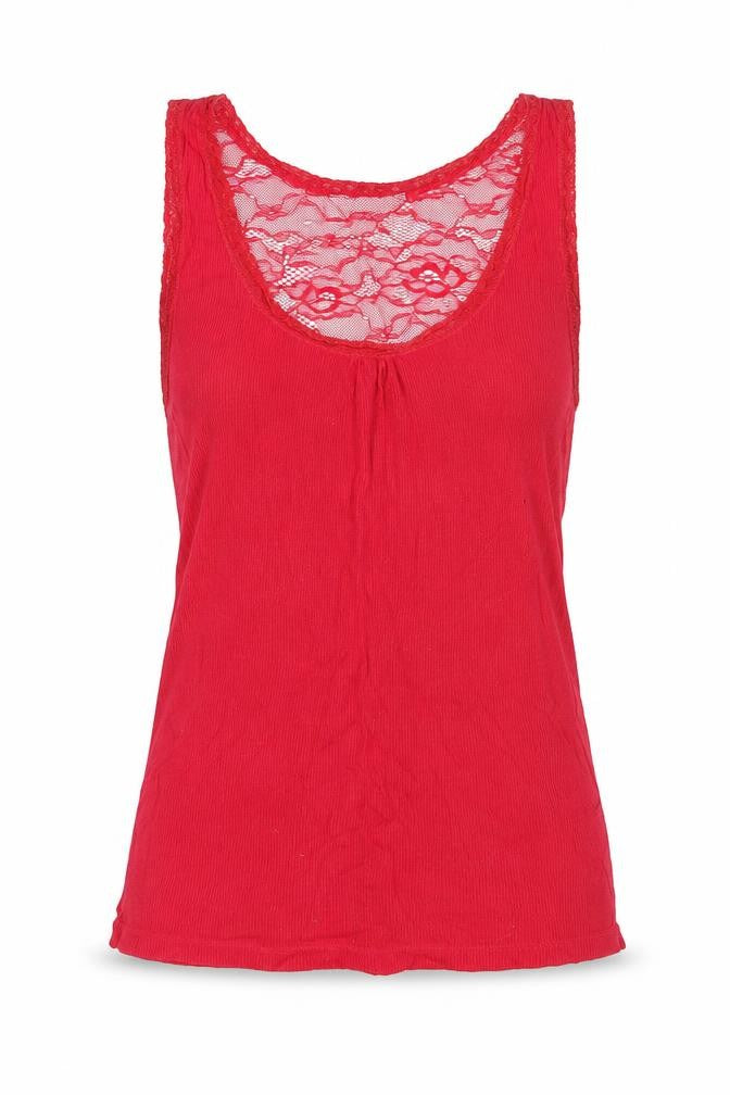 Limited Collection Womens Pink Viscose Basic Tank Size 10 Scoop Neck - Lace detail