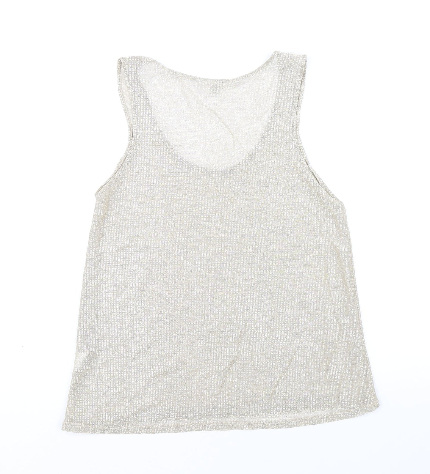 River Island Womens Gold Polyester Basic Tank Size 8 Scoop Neck