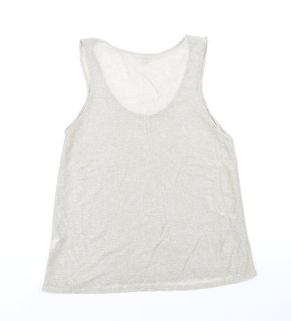 River Island Womens Gold Polyester Basic Tank Size 8 Scoop Neck