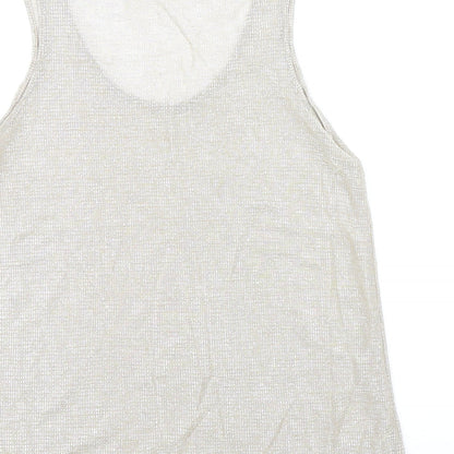 River Island Womens Gold Polyester Basic Tank Size 8 Scoop Neck