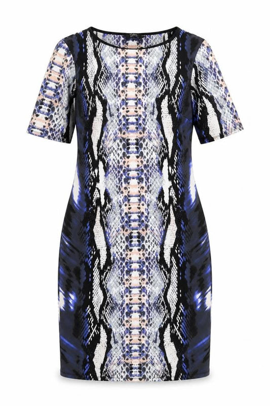 Julien Macdonald Womens Multicoloured Geometric Polyester A-Line Size 12 Round Neck Pullover