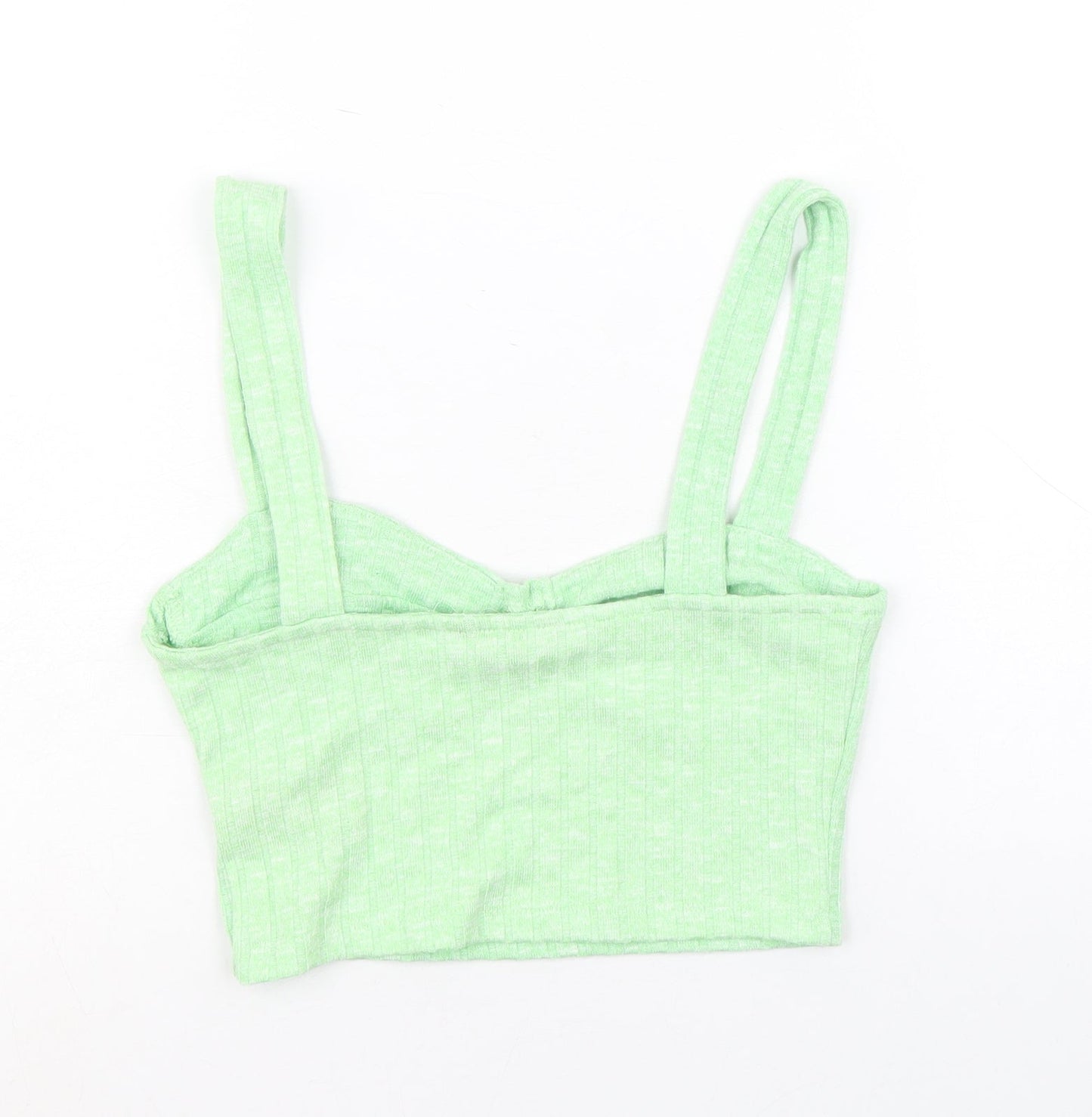 Monki Womens Green Polyester Cropped Tank Size XS Sweetheart