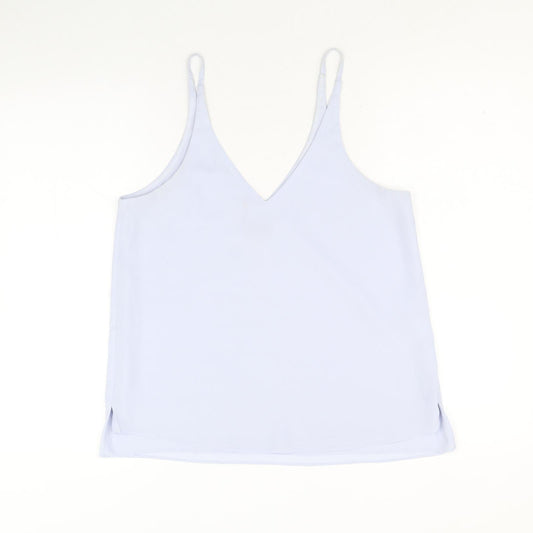 Topshop Womens Blue Polyester Basic Tank Size 10 V-Neck