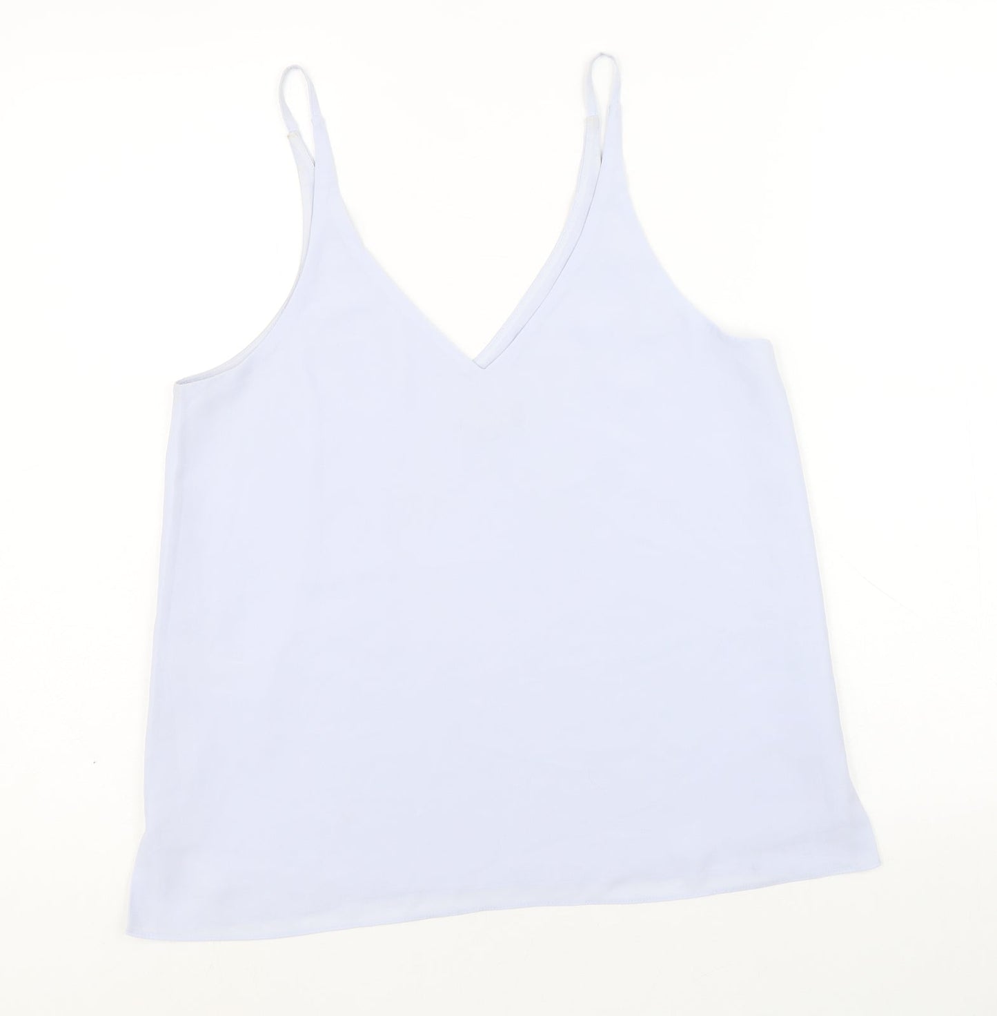 Topshop Womens Blue Polyester Basic Tank Size 10 V-Neck