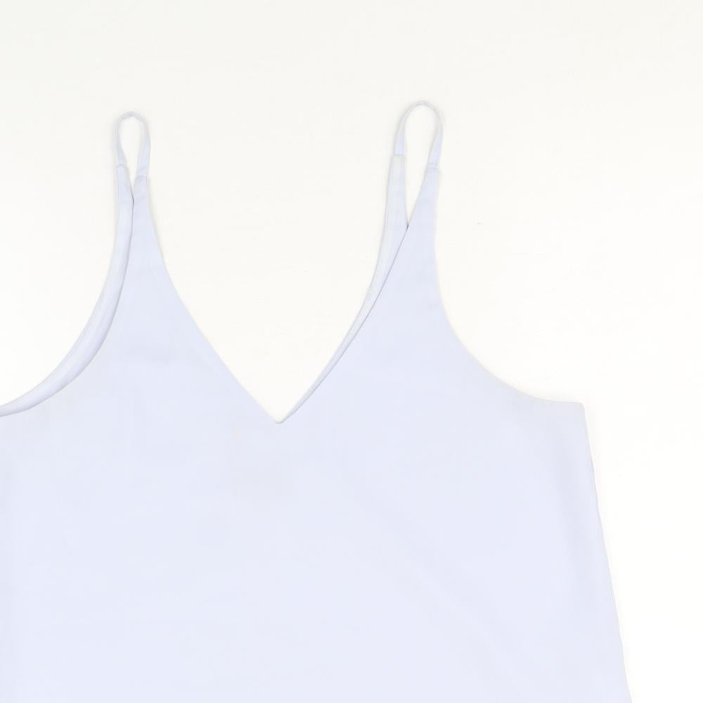 Topshop Womens Blue Polyester Basic Tank Size 10 V-Neck
