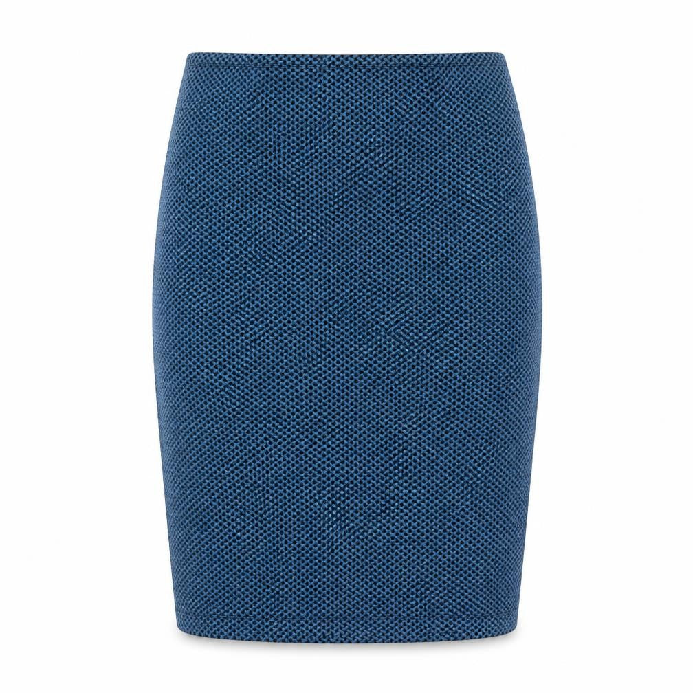 Essential Collection Womens Blue Geometric Polyester Straight & Pencil Skirt Size M