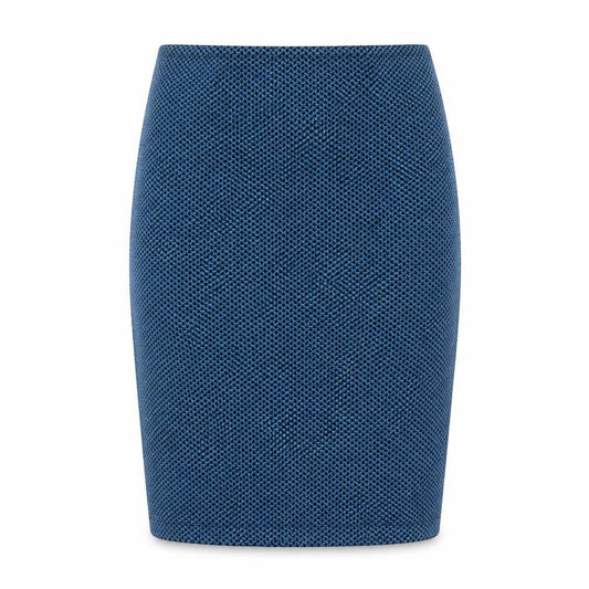 Essentials Collection Womens Blue Geometric Polyester Straight & Pencil Skirt Size M