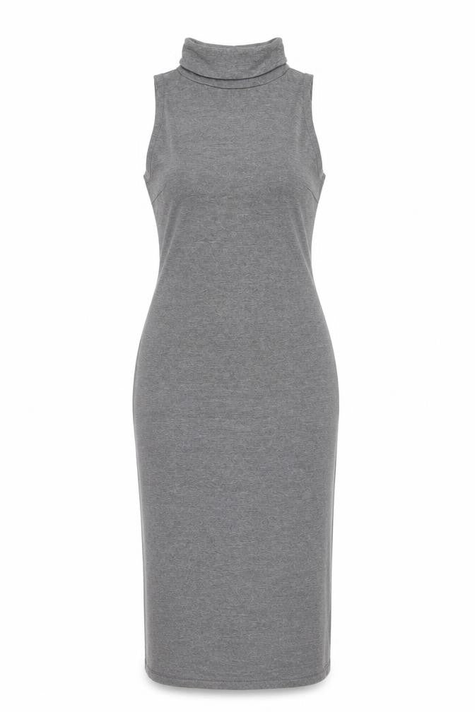 True Decadence Womens Grey Polyester Bodycon Size 8 Roll Neck Pullover