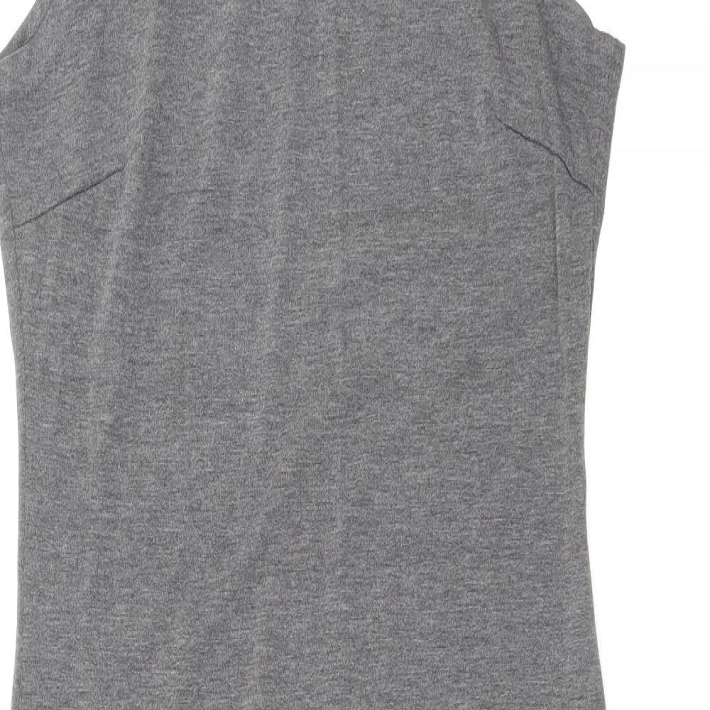 True Decadence Womens Grey Polyester Bodycon Size 8 Roll Neck Pullover
