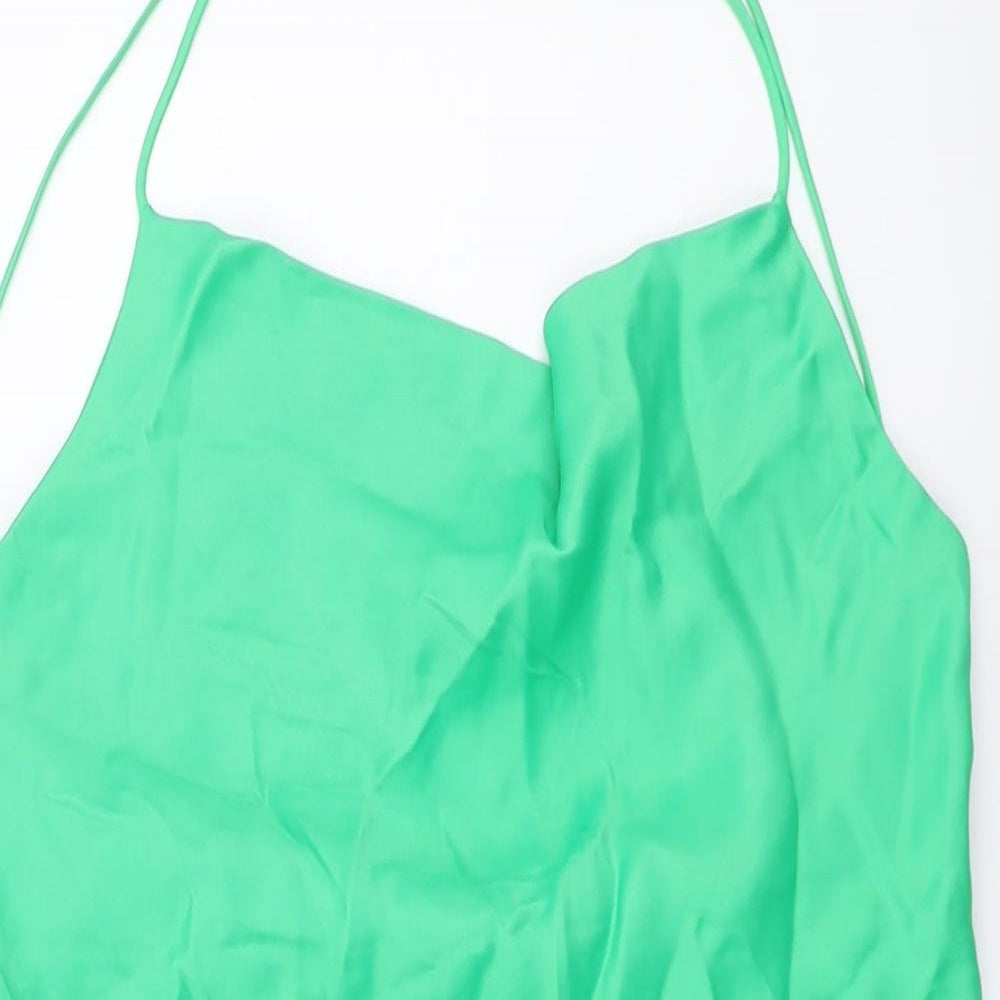 Zara Womens Green Viscose Camisole Tank Size M Halter