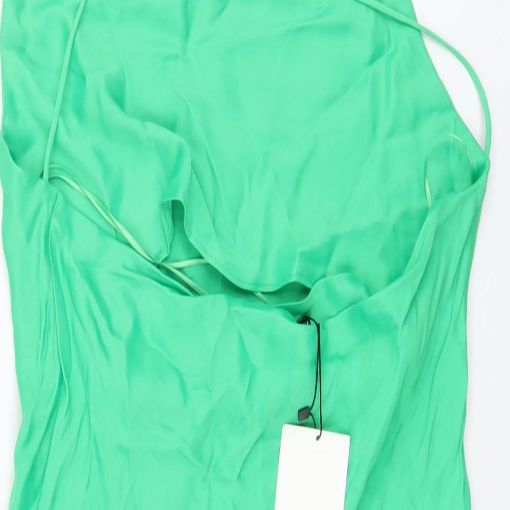 Zara Womens Green Viscose Camisole Tank Size M Halter
